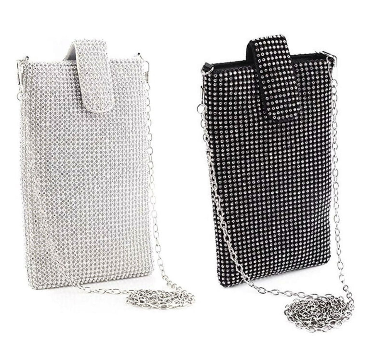 Women's Rhinestone Solid Color Streetwear Magnetic Buckle Crossbody Bag
