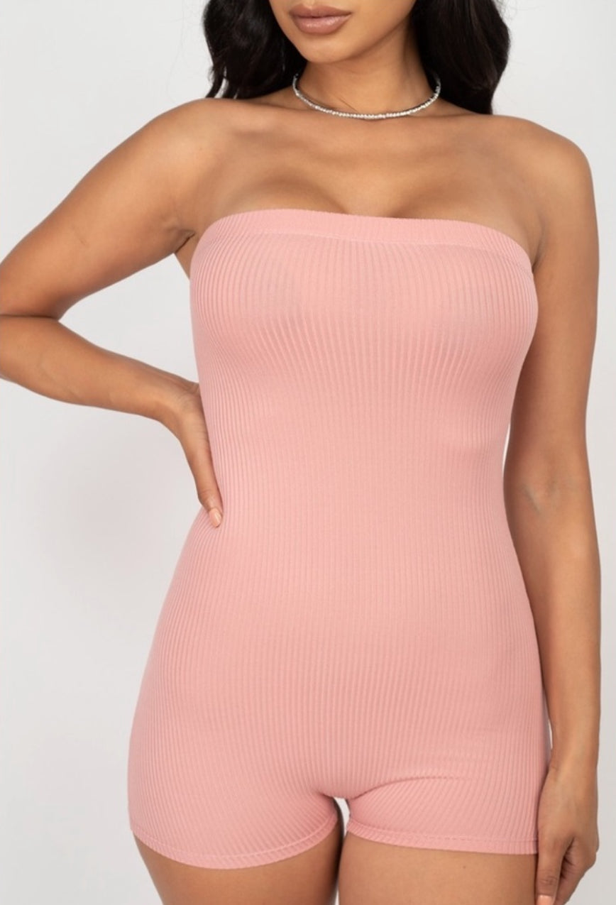 Fitted Strapless Romper