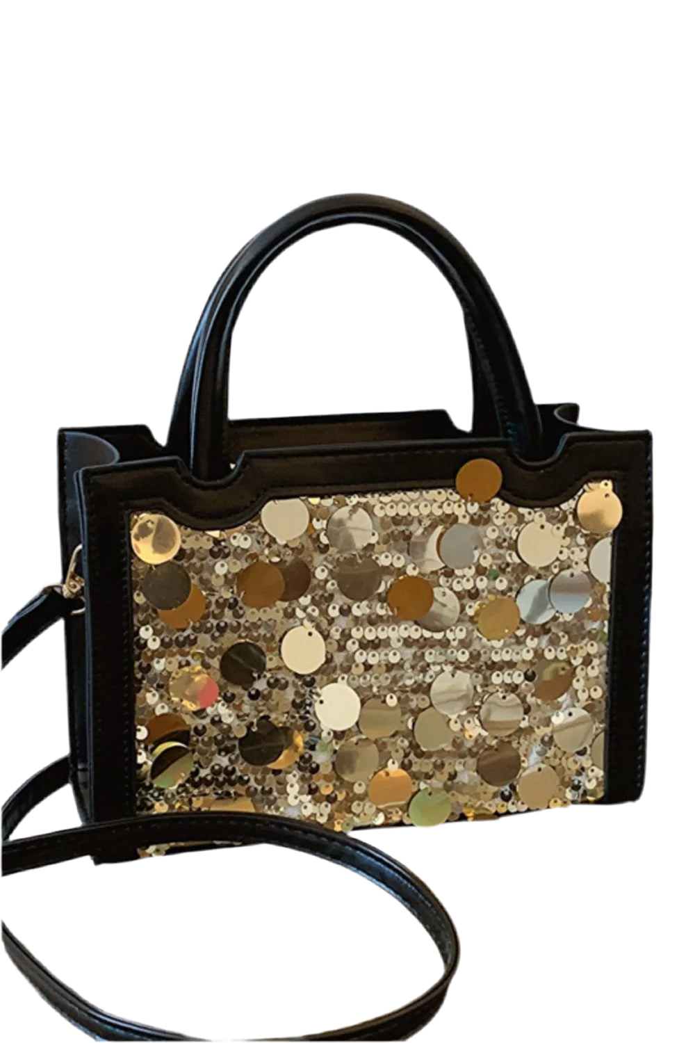 Glam Sequin PU Leather Crossbody Bag