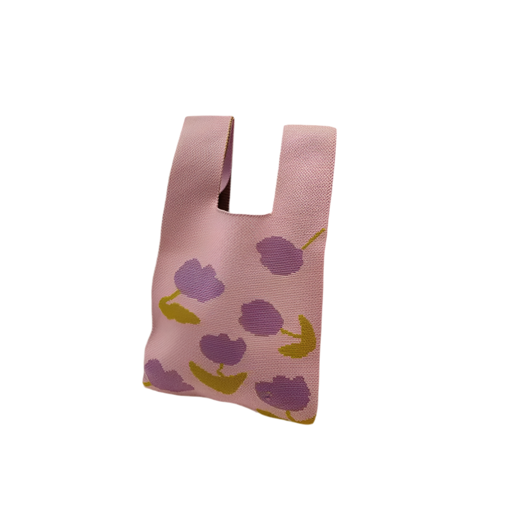 Women's Small Knitted Bucket Tote Bag