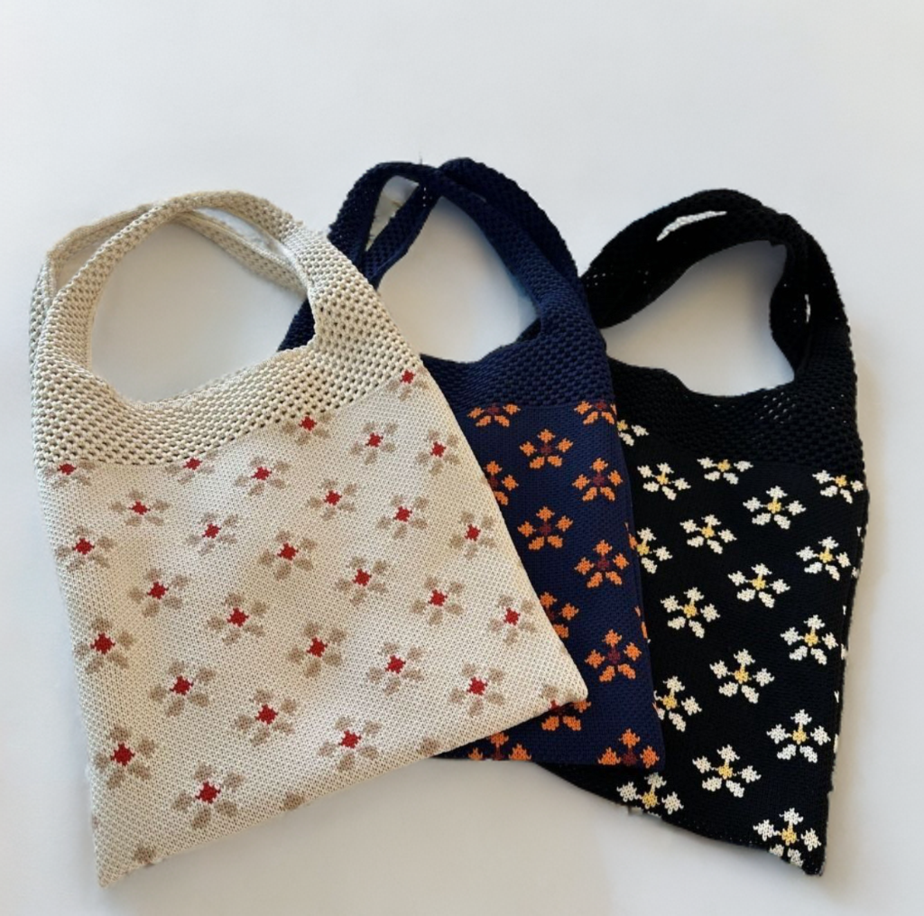 Knitted Floral Casual Handbag Daily Travel Versatile Fashion Handbag Ladies Tote
