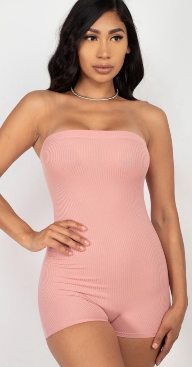 Fitted Strapless Romper