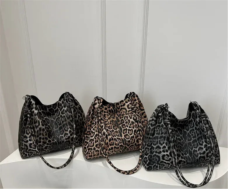 Women's Fashionable New Style Leopard Print Shoulder Tote Bag-Large Capacity Minimalist Style