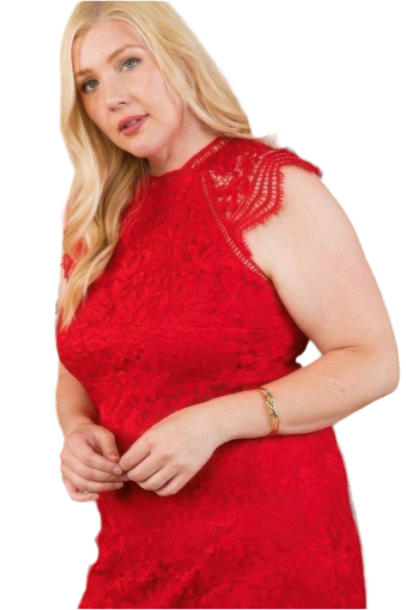 Lace Crochet Mini Raglan Dress With Zipper Back