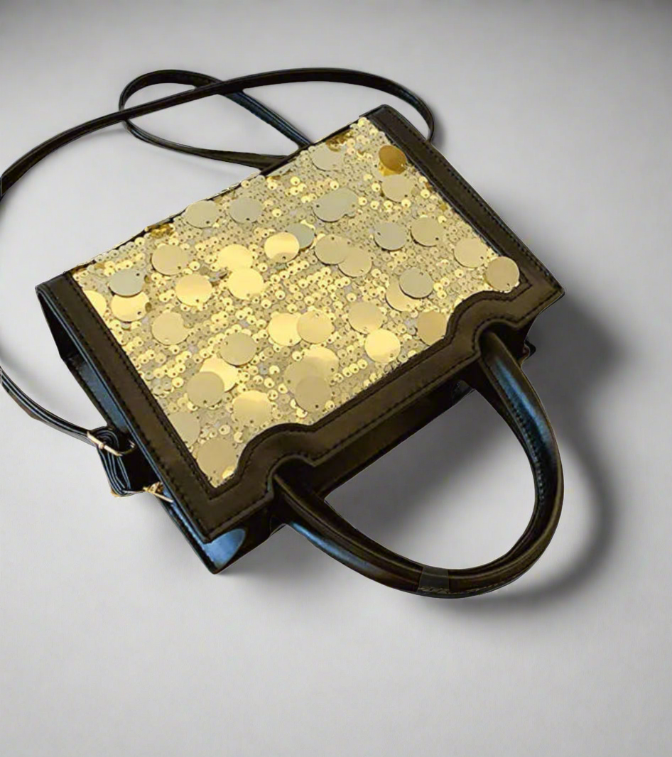 Glam Sequin PU Leather Crossbody Bag