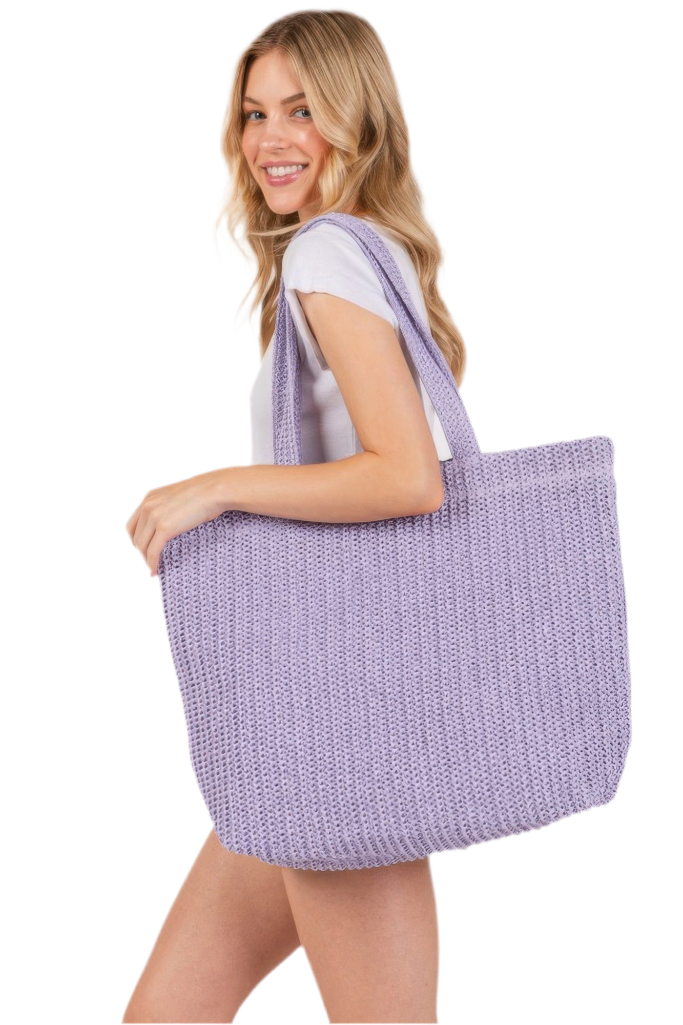 Large Crochet Straw Tote Bag- 8 Colors