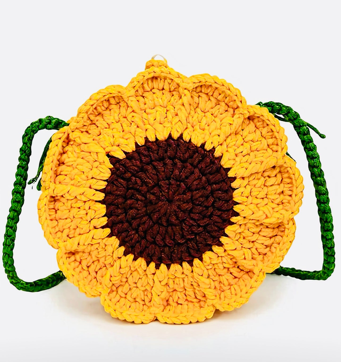 Women's Sunflower Crochet Straw Crossbody Bag-Round Lock Clasp