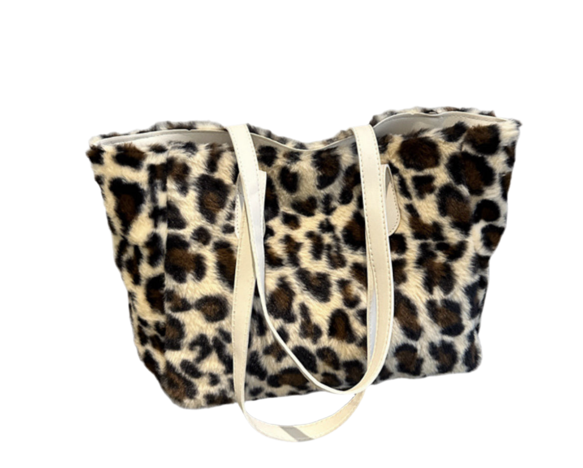 Elegant Leopard Fluff Tote Bag