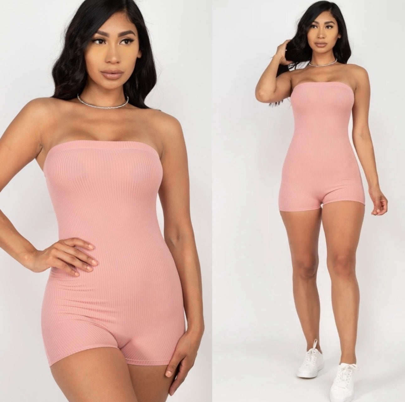Fitted Strapless Romper