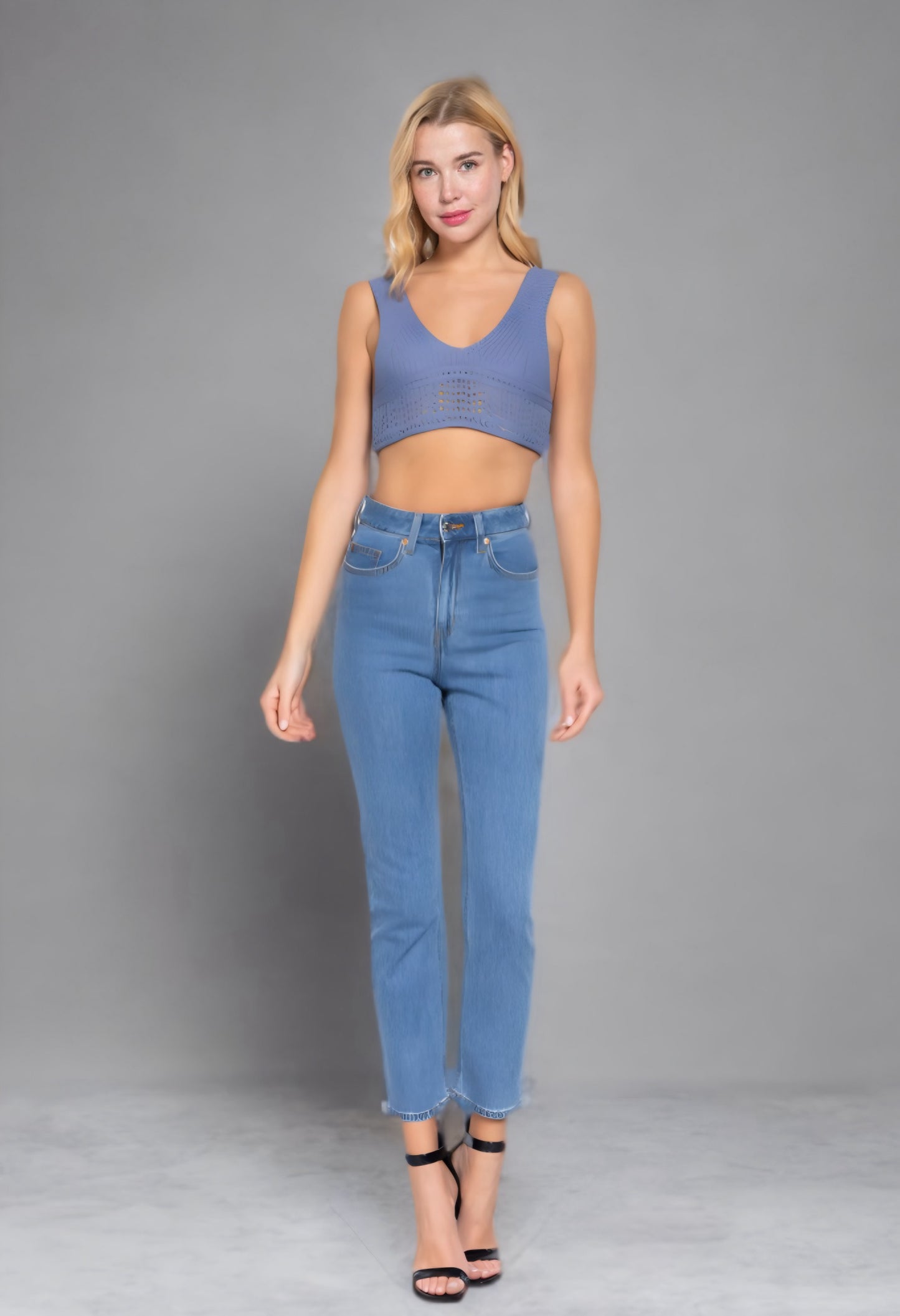 Chic Crochet Crop Sweater Tank Top