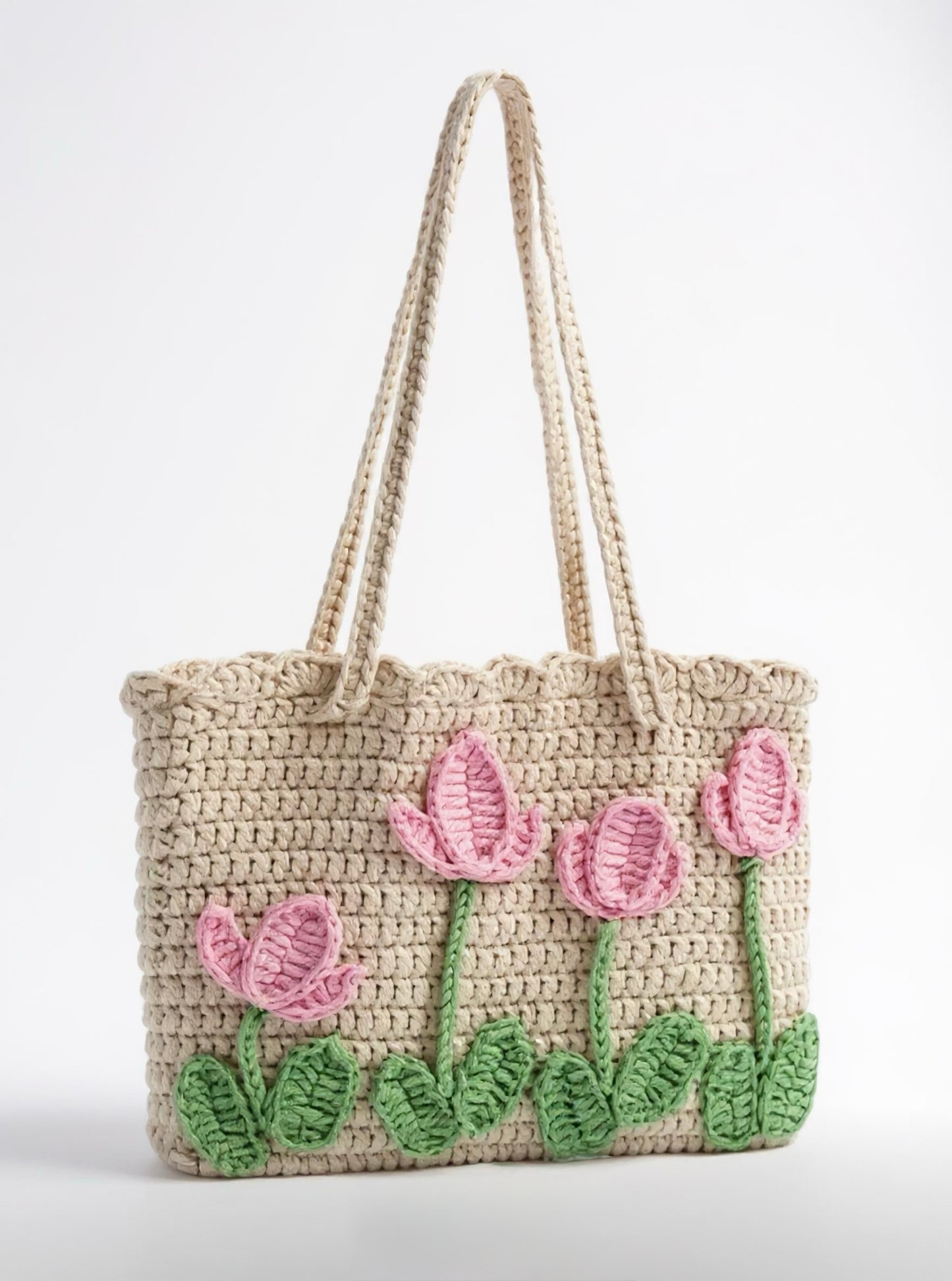 Floral Woven Single Shoulder Bag For Women Casual Seasonless Fabric Buckle Closure Square Shape Cute and Holiday Style