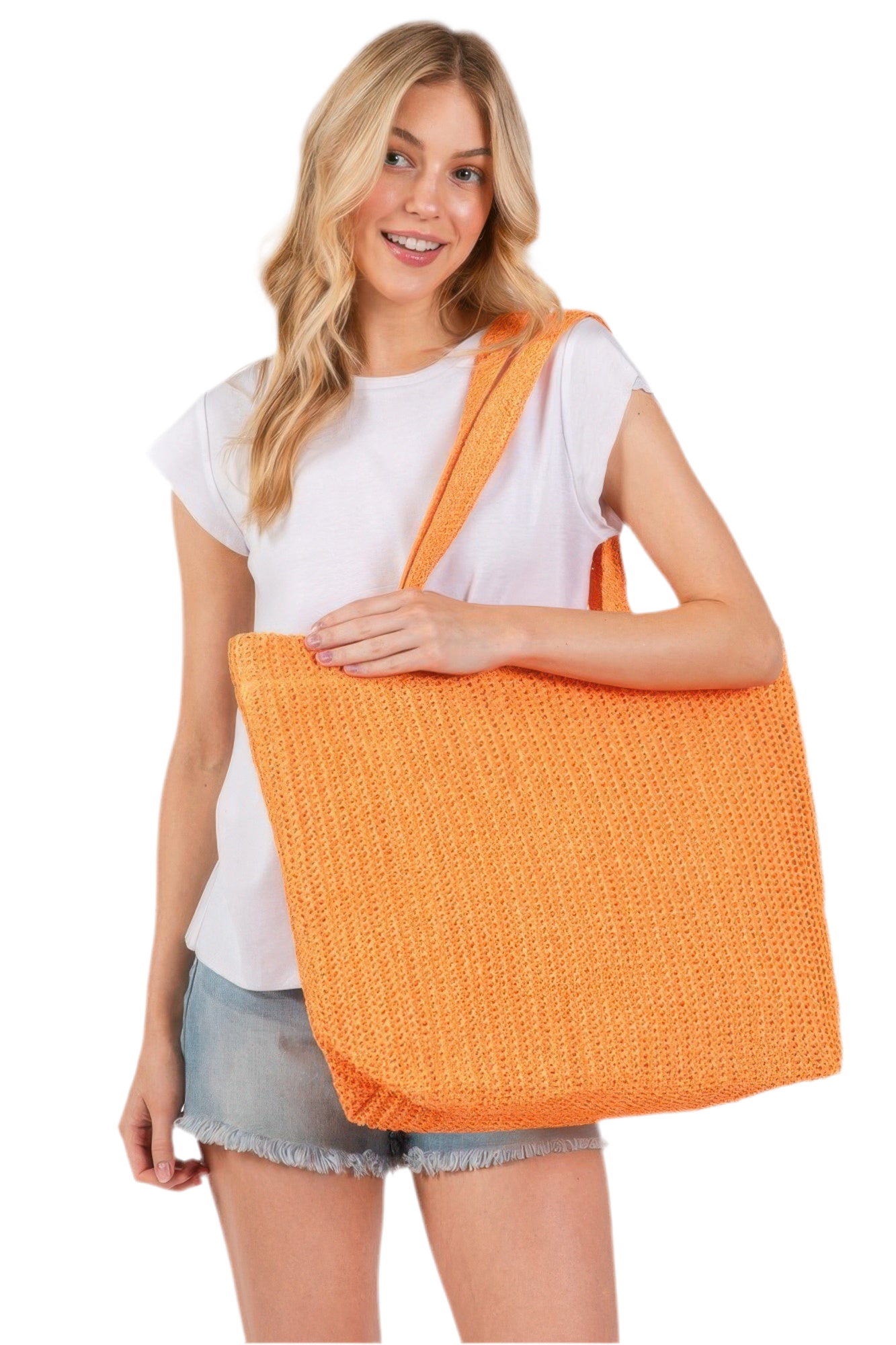 Large Crochet Straw Tote Bag- 8 Colors