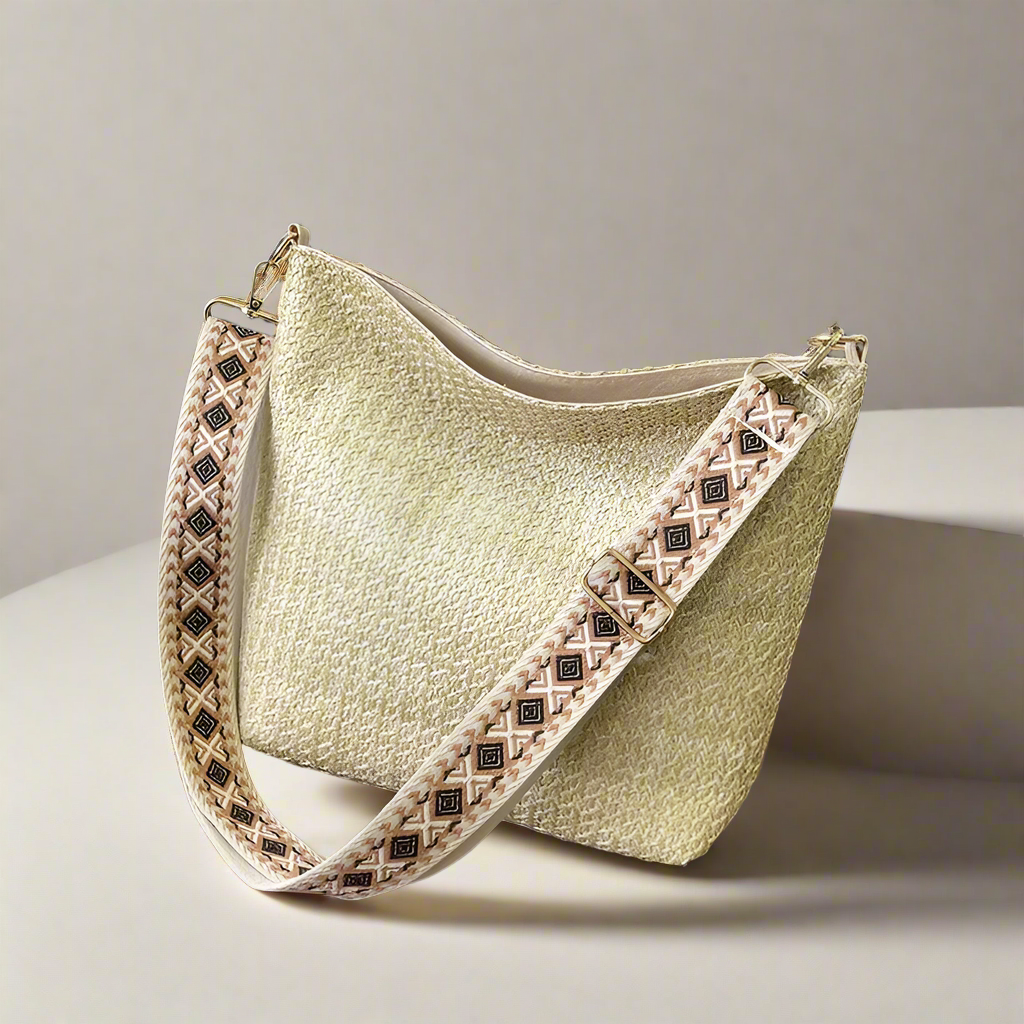 Woven Fashionable Shoulder Bag Large Capacity Casual Bucket Bag