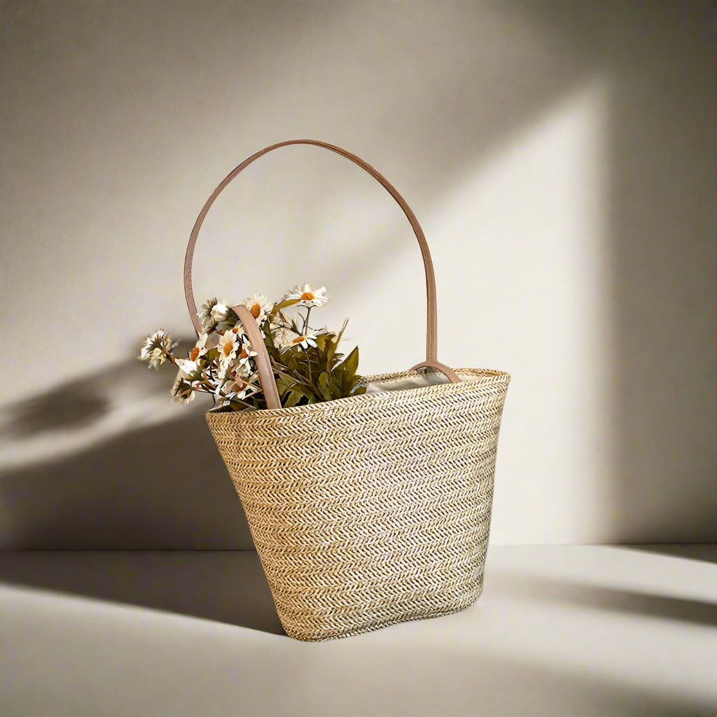new shoulder woven bag women's large capacity holiday beach bag commuter tote bag straw bucket women's bag