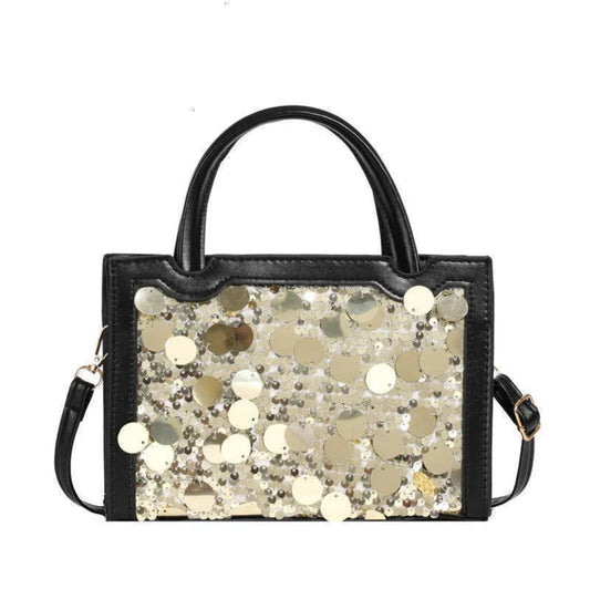 Glam Sequin PU Leather Crossbody Bag