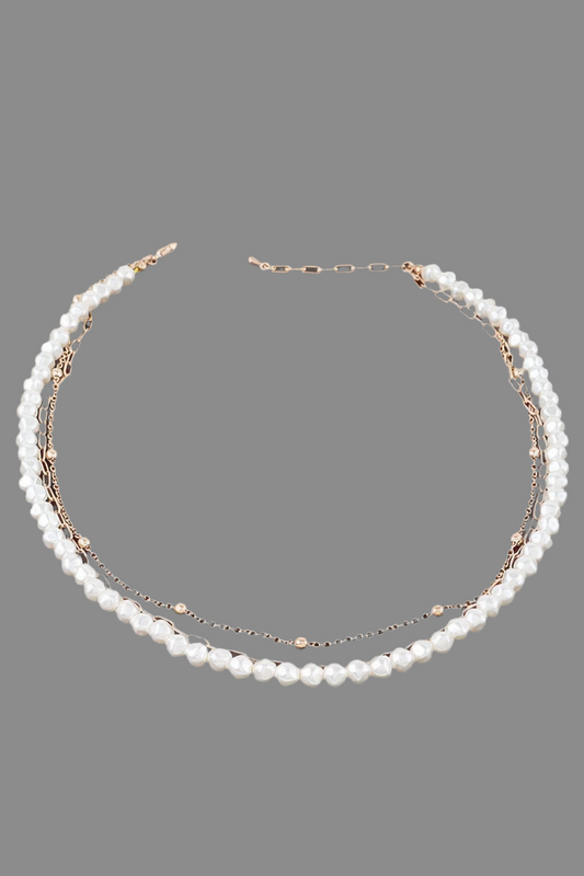 Triple Pearl Chain Necklace
