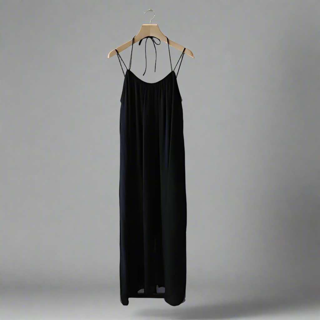 Beach Vacation Long Dress Women's Summer New Style Strap Backless Loose Wide Hemline Maxi Dress Nylon Cotton Blend Fabric