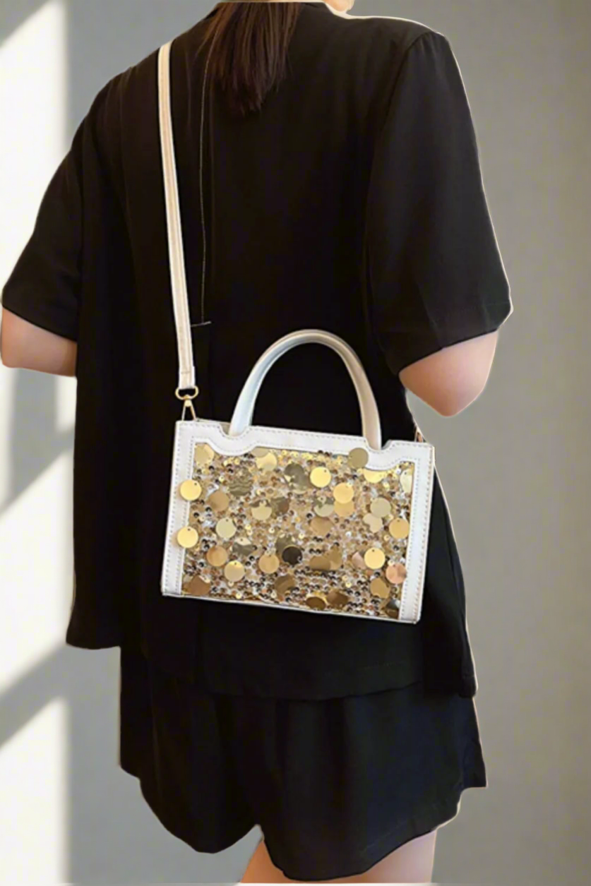 Glam Sequin PU Leather Crossbody Bag