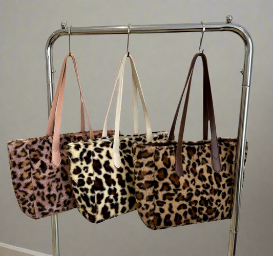 Elegant Leopard Fluff Tote Bag
