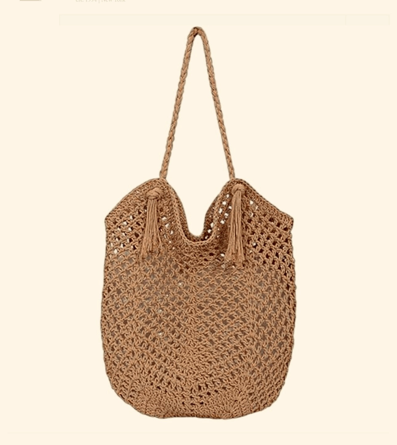 Women's Crochet Solid Color Square Open Tote Bag