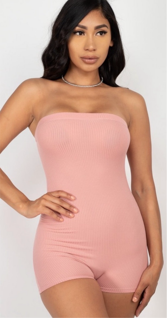 Fitted Strapless Romper
