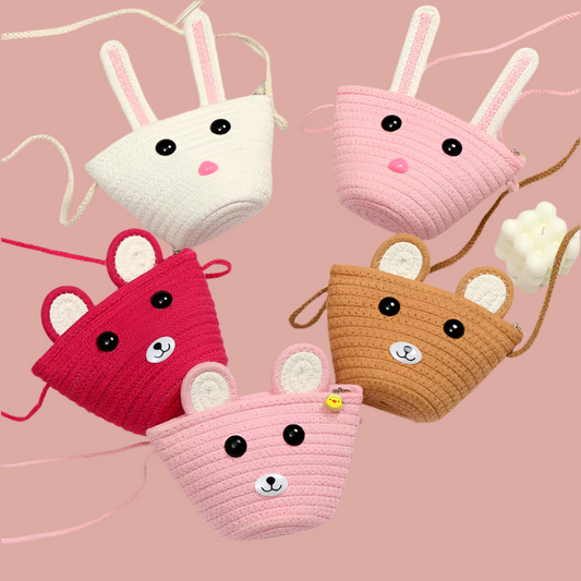 Children's Woven Straw Mini Crossbody Bag