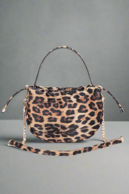 Nylon Leopard Hobo Bag