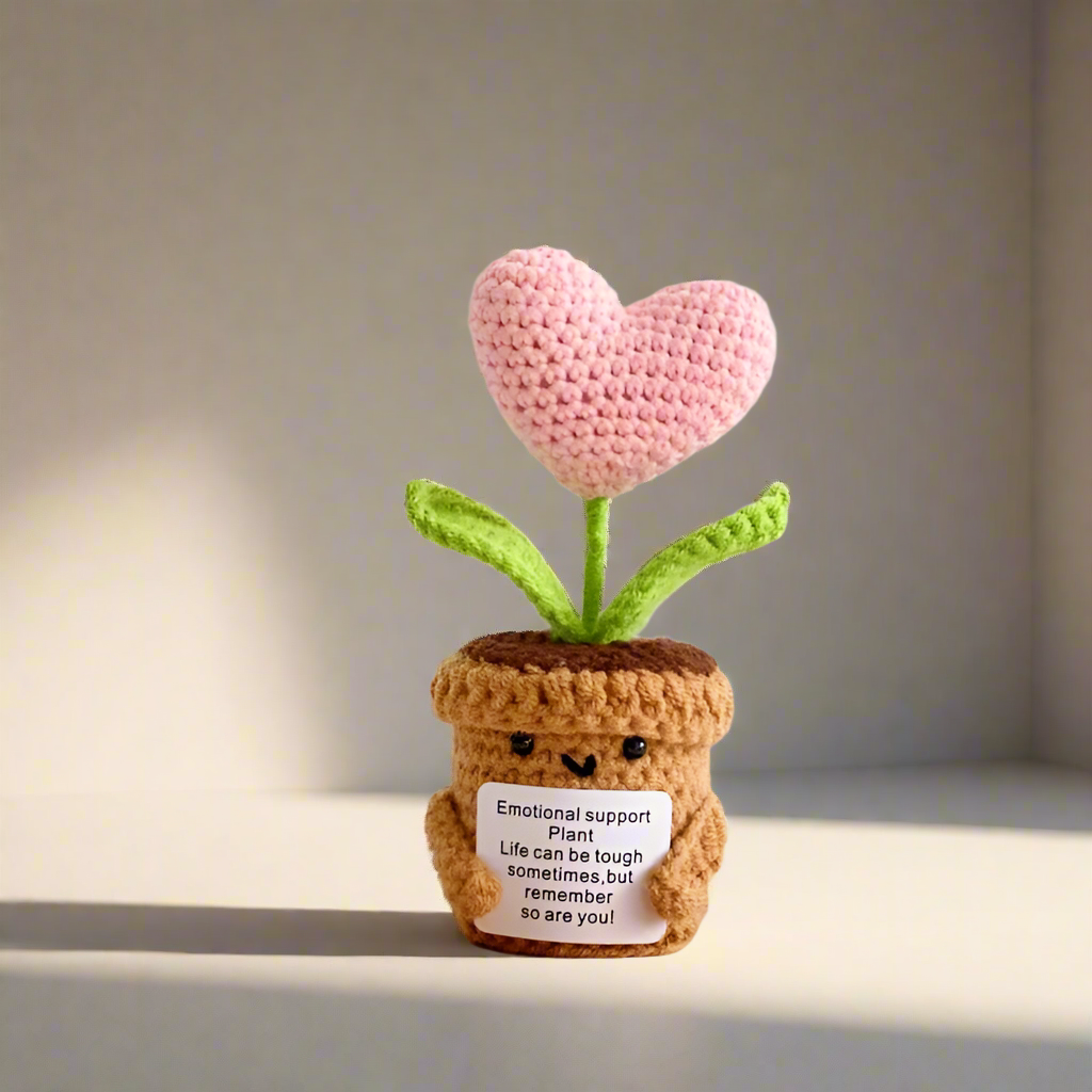 Hand Knitted Sunflower Pot Plant Set Cute Doll Car Hanging Ornament Funny Emotion Package Christmas Valentine's Day New Year Gifts