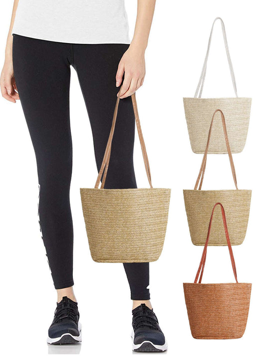new shoulder woven bag women's large capacity holiday beach bag commuter tote bag straw bucket women's bag