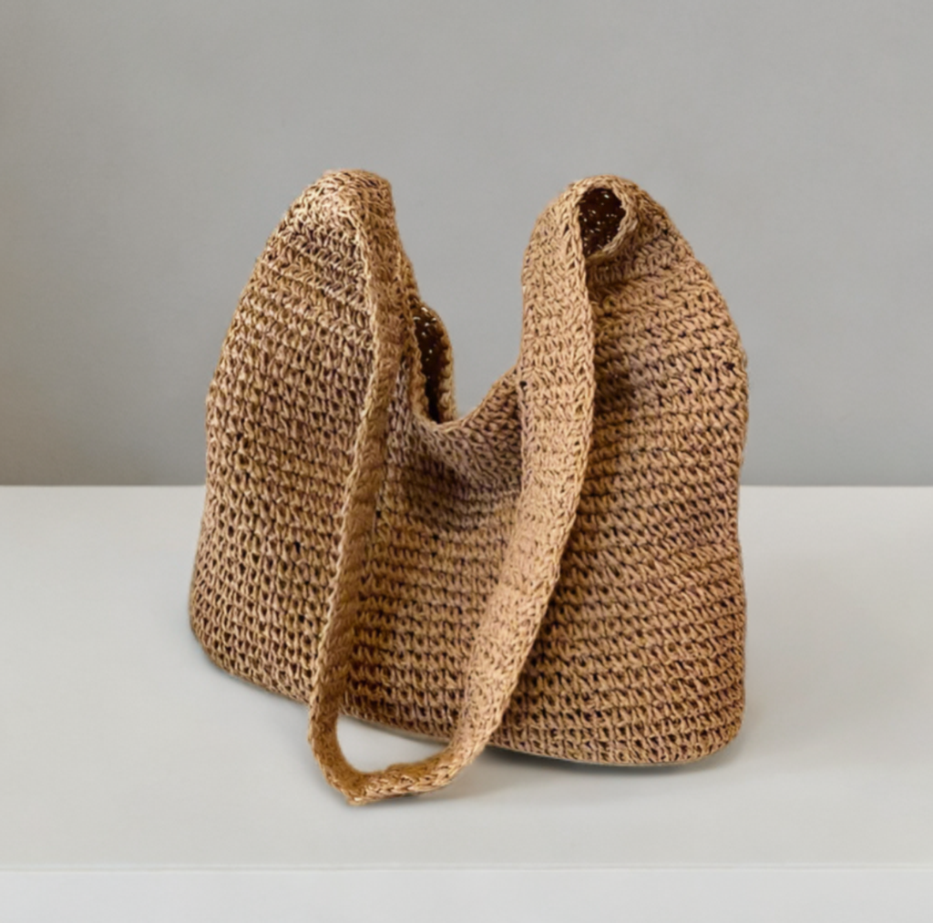 Women's Knit Color Block Stripe Vacation Streetwear Square Open Straw Bag re