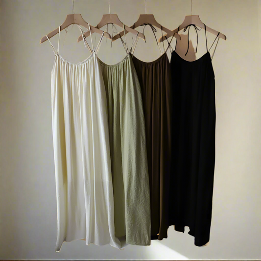 Beach Vacation Long Dress Women's Summer New Style Strap Backless Loose Wide Hemline Maxi Dress Nylon Cotton Blend Fabric