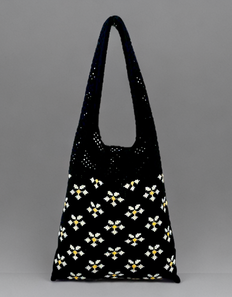 Knitted Floral Casual Handbag Daily Travel Versatile Fashion Handbag Ladies Tote