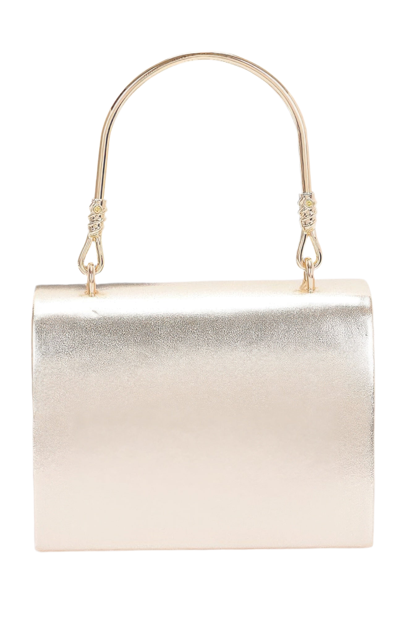 Metallic Metal Handle Crossbody Bag