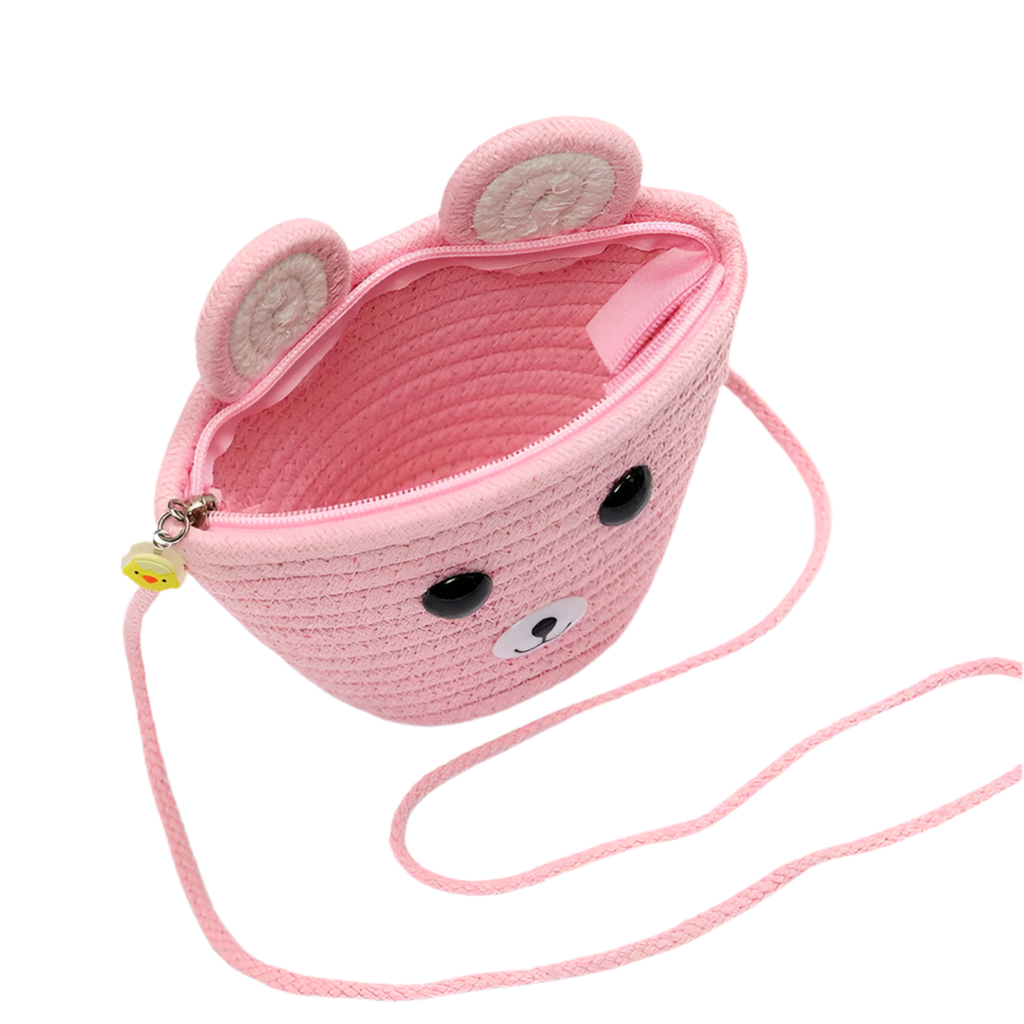 Children's Woven Straw Mini Crossbody Bag