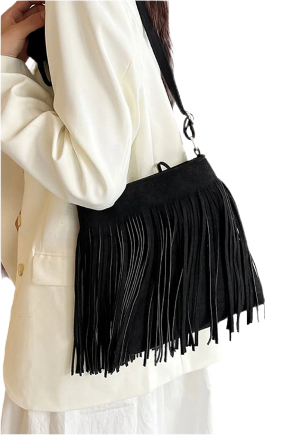 Fashionable Suede Fringe Shoulder Bag-Stylish and Versatile