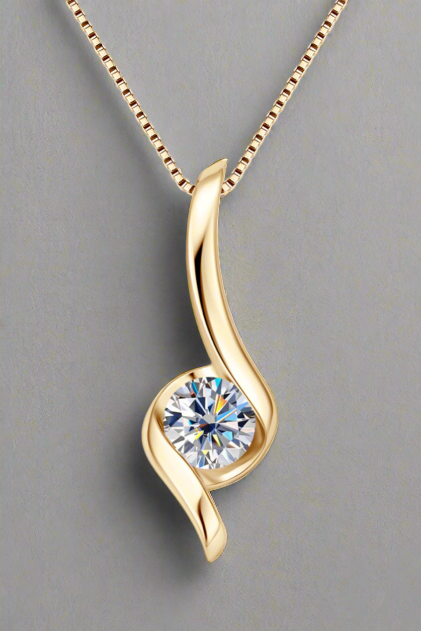 1 Carat Moissanite 925 Sterling Silver Necklace