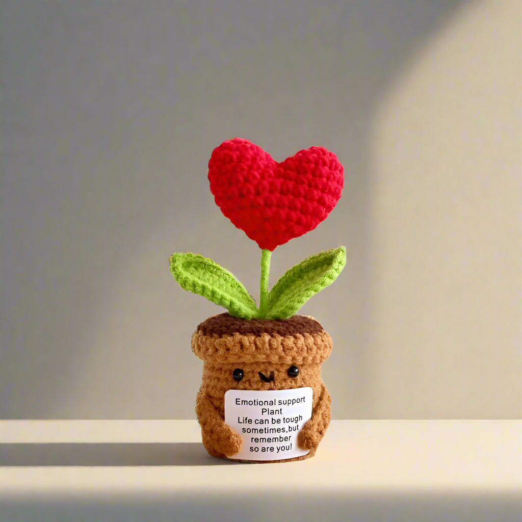 Hand Knitted Sunflower Pot Plant Set Cute Doll Car Hanging Ornament Funny Emotion Package Christmas Valentine's Day New Year Gifts