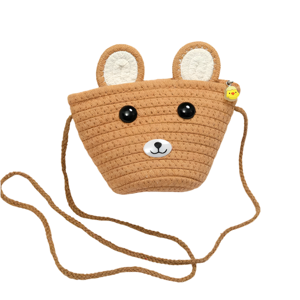 Children's Woven Straw Mini Crossbody Bag