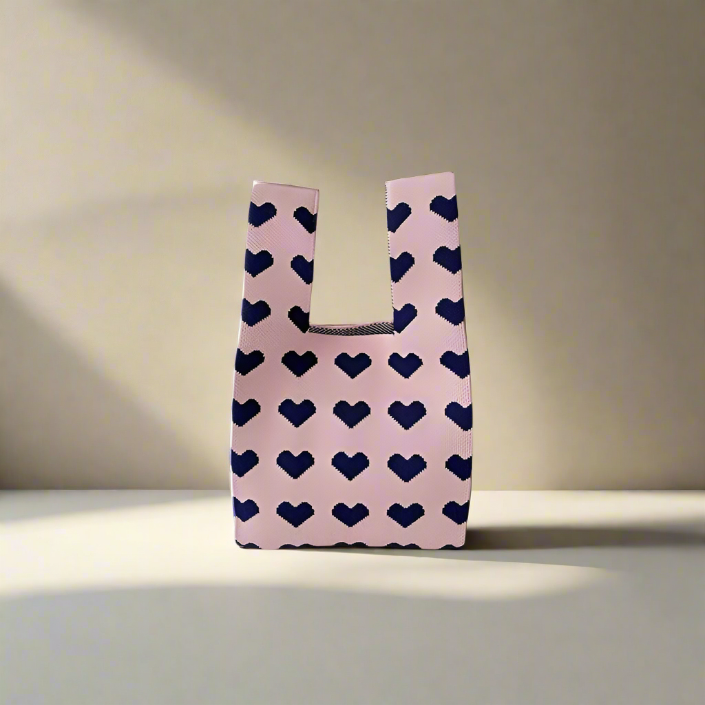 Women's Small Knitted Bucket Tote Bag