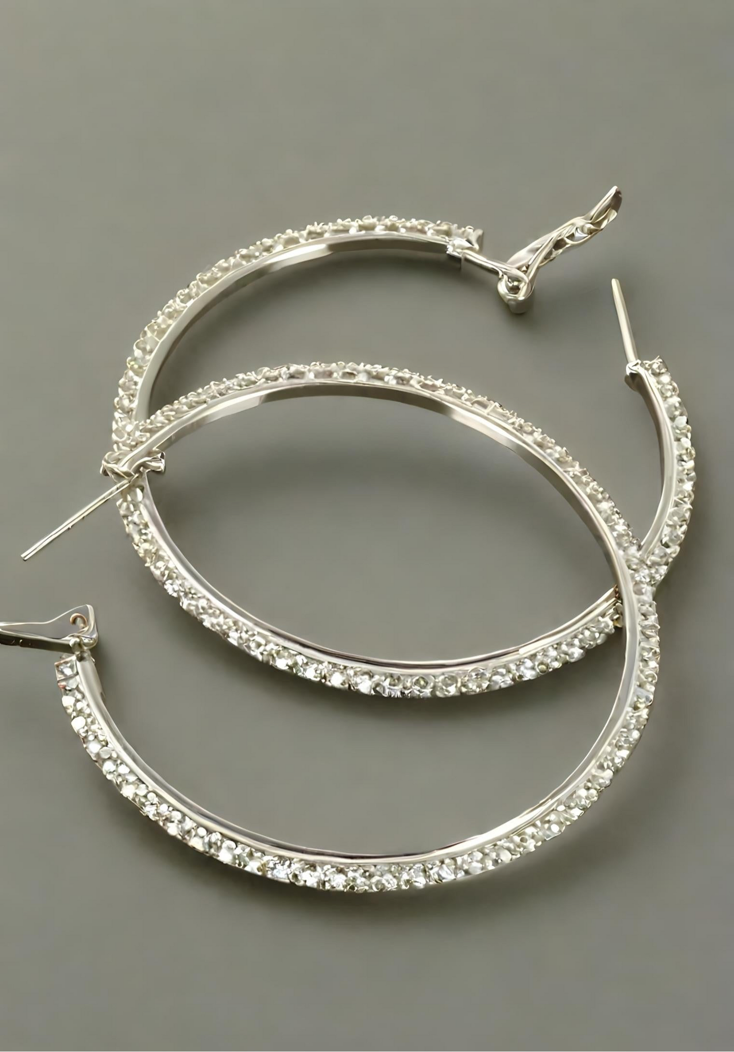 5cm Double Rhinestone Hoop Earrings
