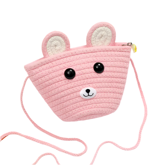Children's Woven Straw Mini Crossbody Bag