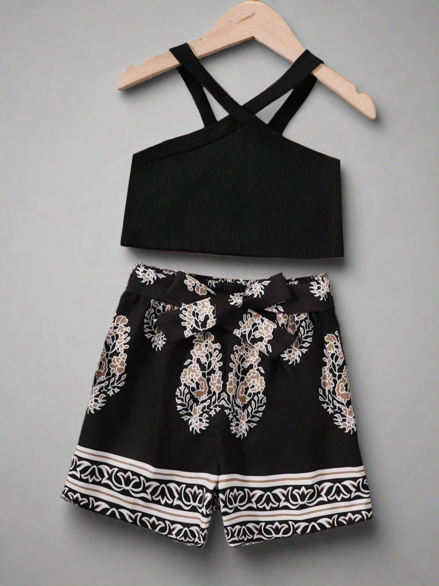 Children's Cami and Printed Pants Set