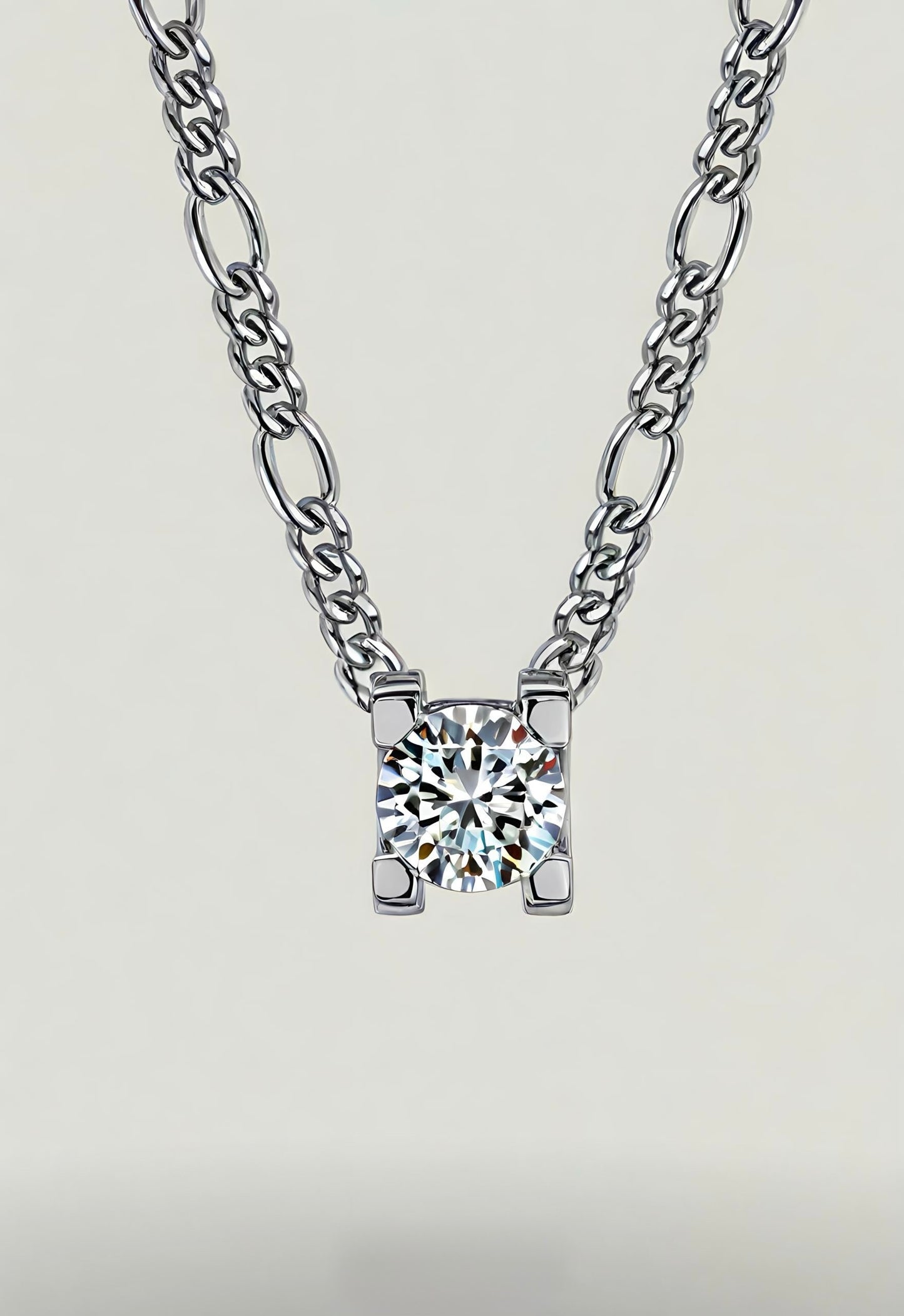 Elegant 2 Carat Moissanite 925 Sterling Silver Pendant Necklace-With Certificate of Authenticity