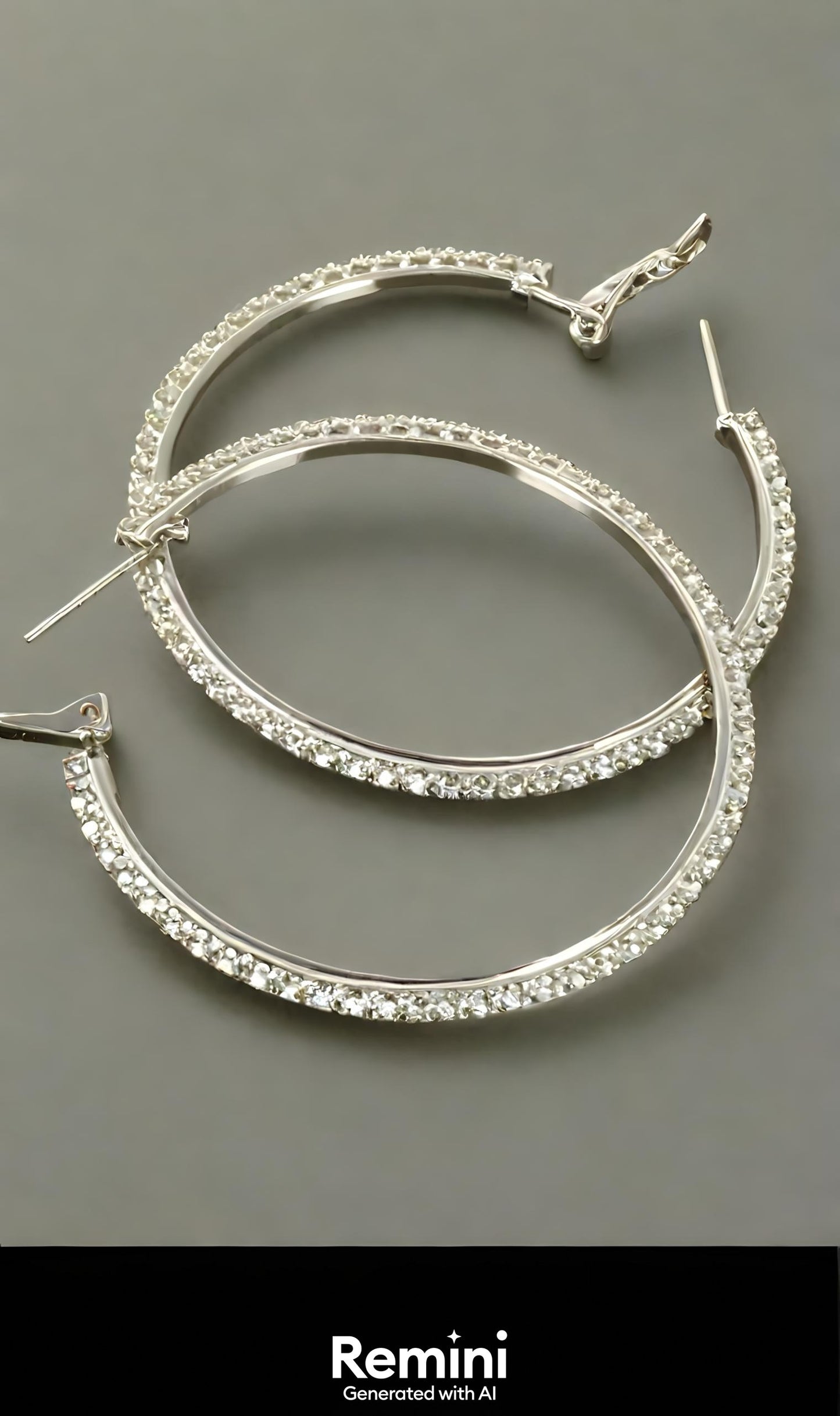 5cm Double Rhinestone Hoop Earrings